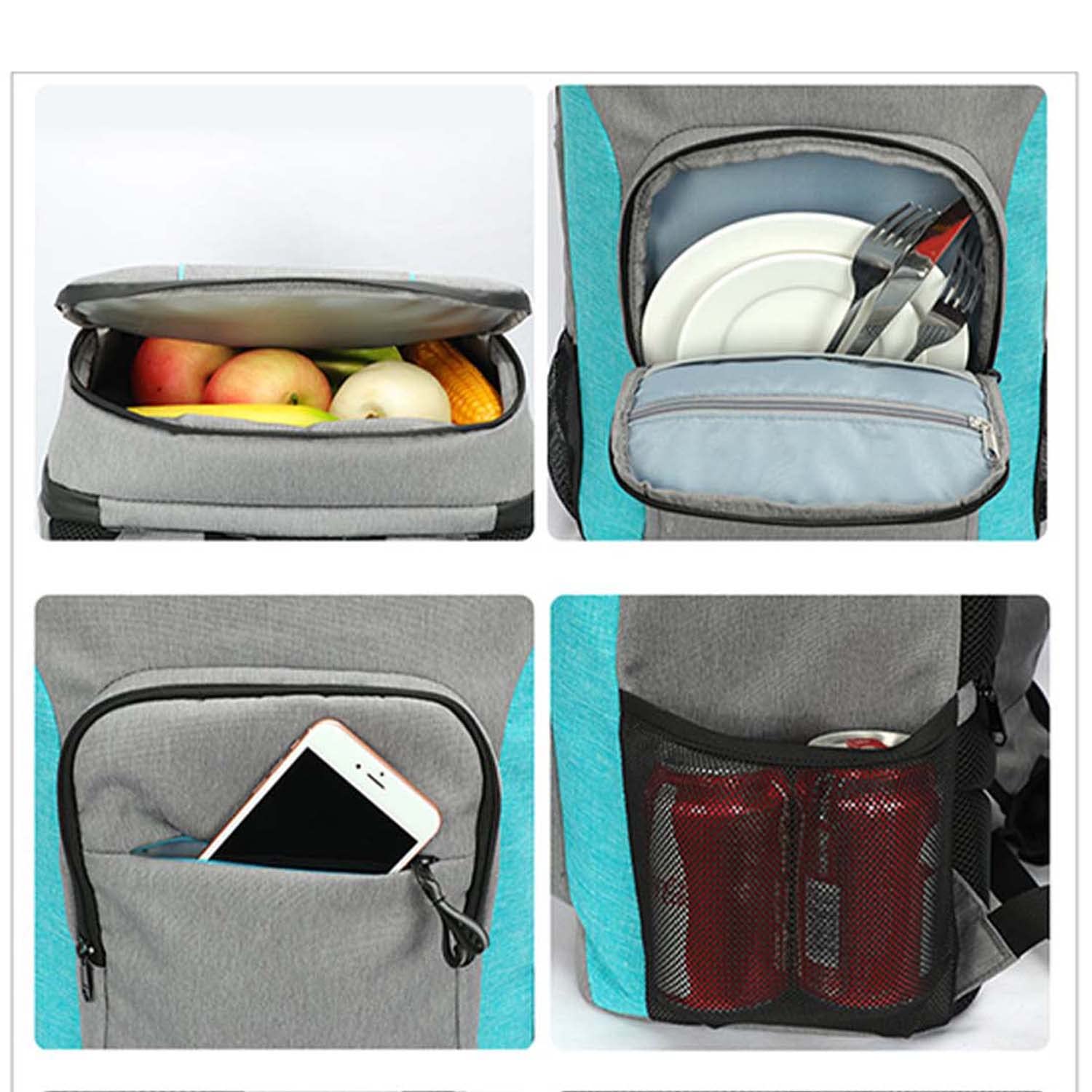 Borsa Termica Grande Pranzo Picnic Zaino Isolato Cool Tasche Multiple Impacco di Ghiaccio Impermeabile a Tenuta Mantieni Fresco Borse a Tracolla