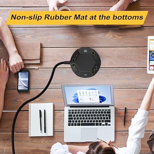 Miniatura 7 de Torre de regleta con puertos USB C PD de 20 W, protector de sobretensiones con 4 tomas de corriente y 4 puertos USB, cable de extensión de 6.56