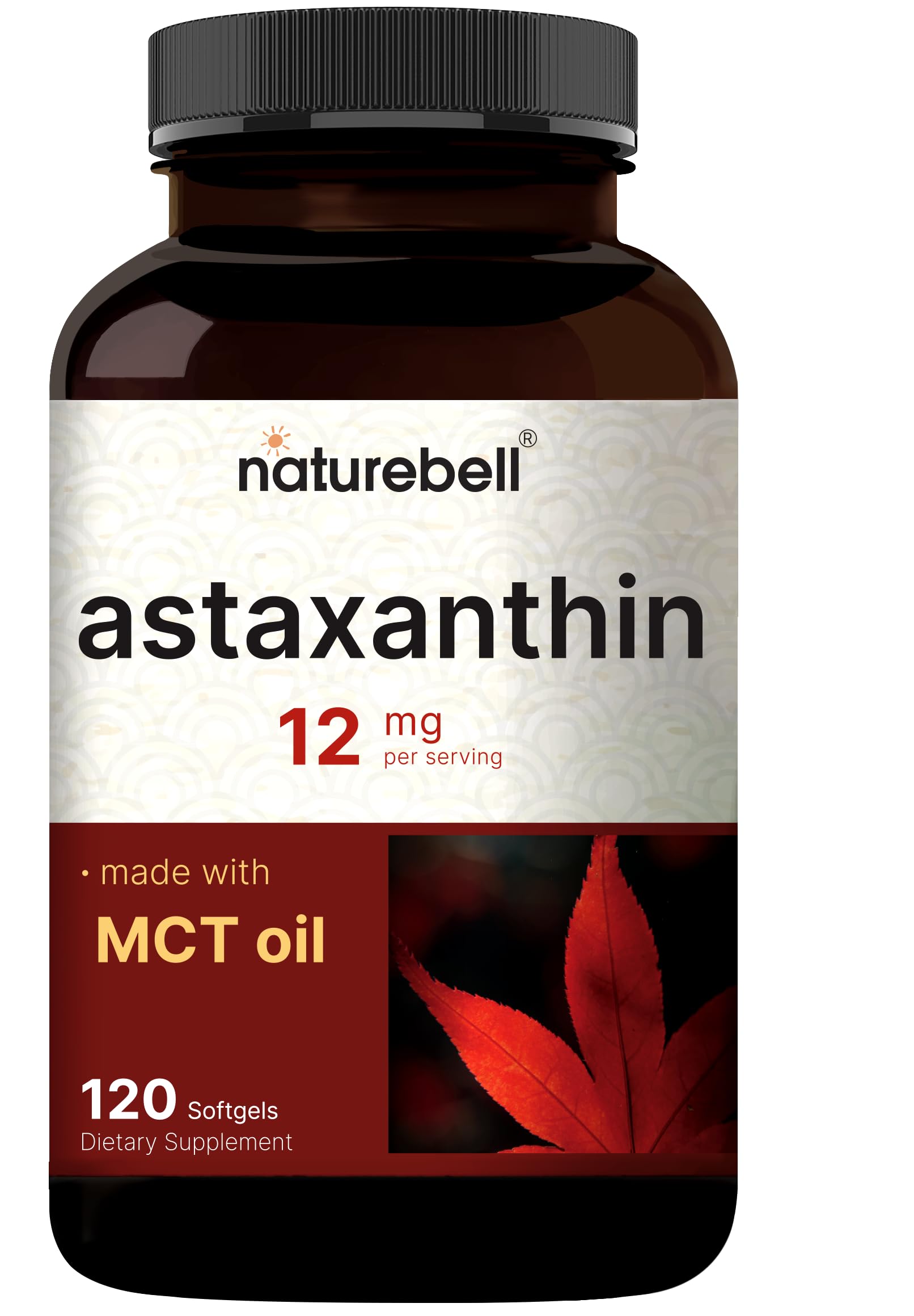 NatureBell Astaxanthin 12mg Per Serving, 120 Softgels - 2 Month Supply 120 Count (Pack of 1)