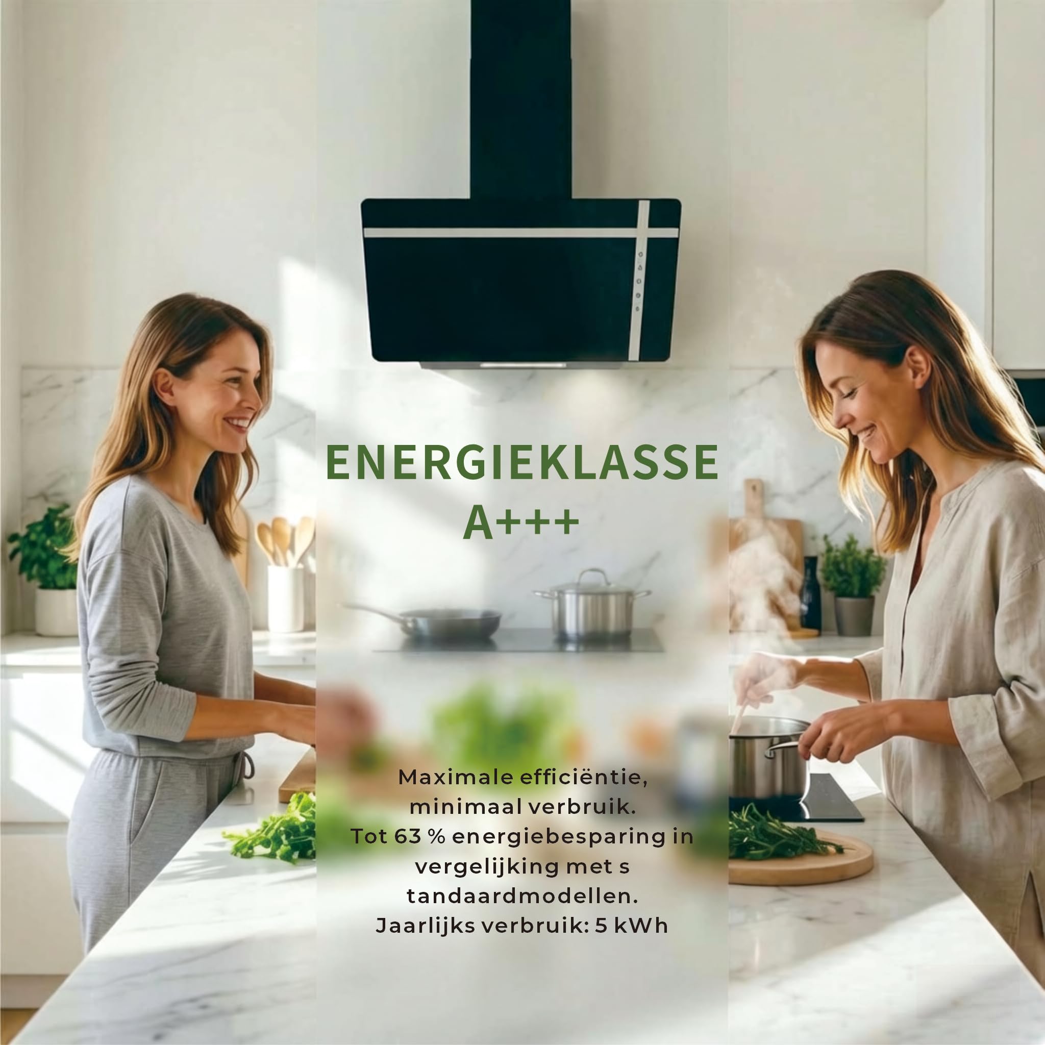 DOPURE Dunstabzugshaube 60 cm Abluft Umluft bürstenloser Motor Schwarz Glas Touchscreen LED-Beleuchtung