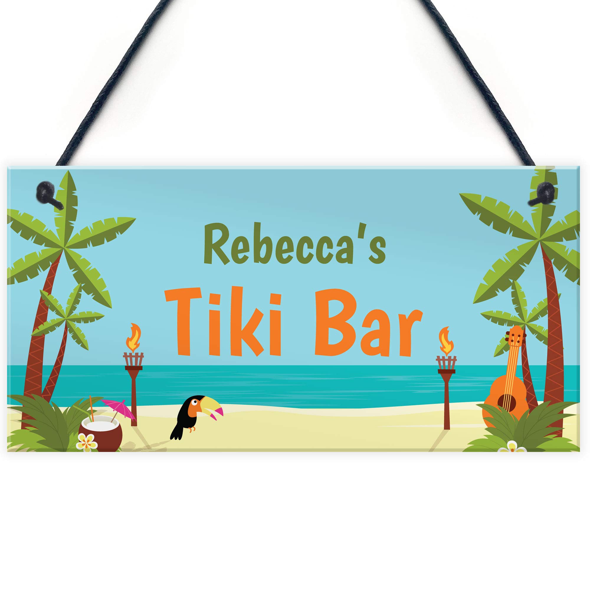 PERSONALISED Tiki Bar Sign Novelty Home Bar Summerhouse Garden Sign