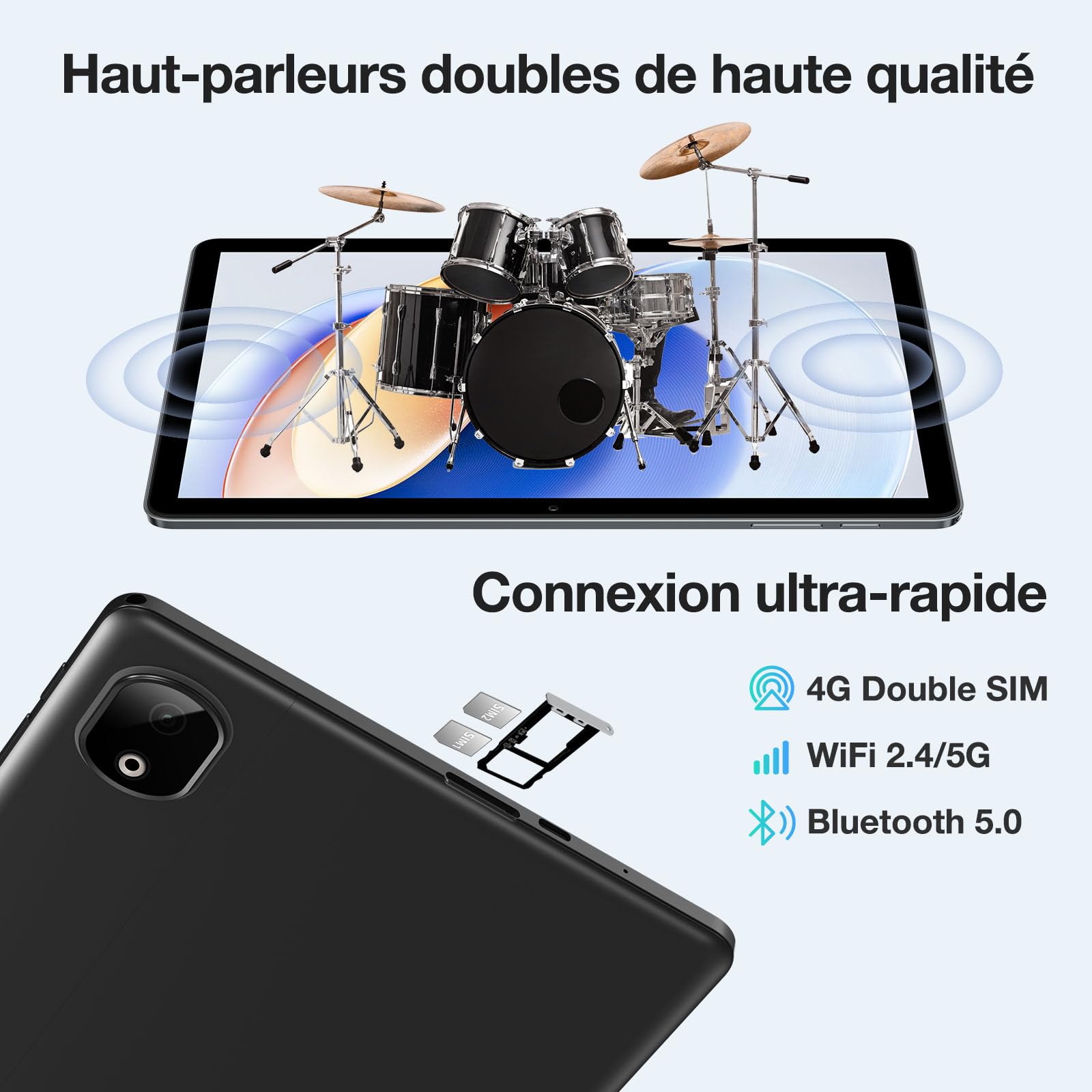 T30E Tablet z systemem Android 14, Dual 4G LTE, 8000mAh 11 cali, 128 GB ROM (TF 1TB), tablet dotykowy, Octa Core, 13MP+5MP Widevine L1, Face ID/OTG