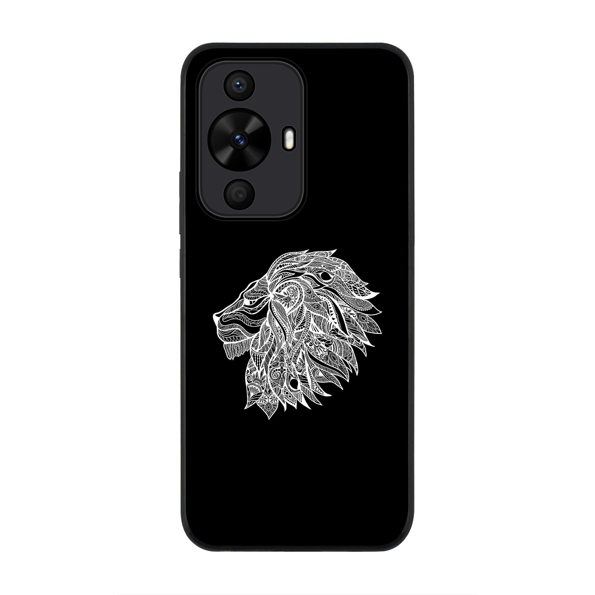 StylizeddRugged Black edge case for Huawei nova 12s / Huawei nova 11/ Huawei nova 12 Lite 4G, Slim fit Soft Case Flexible Rubber Edges Anti Drop TPU Gel Thin Cover - Lion Abstract