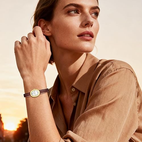 Miniatura 5 de Reloj de pulsera de oro para mujer, elegante reloj de pulsera ovalado vintage, reloj de pulsera de cuarzo estilo joyería de oro, regalo para ella