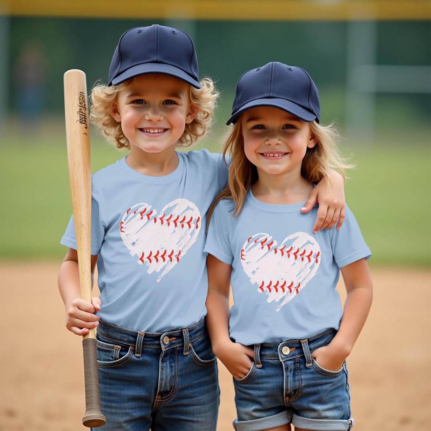 Baseball Shirt for Toddler Boy Girl Baseball Heart Graphic T-Shirt Kids Game Day Short Sleeve Summer Tee Tops