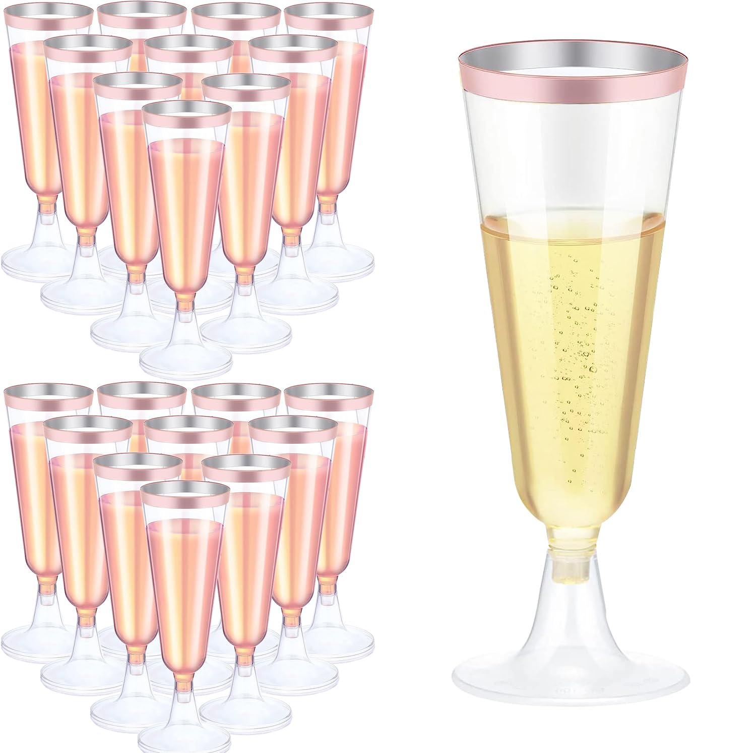 Bicchiere da spumante riutilizzabile in plastica, 165 ml, resistente ai