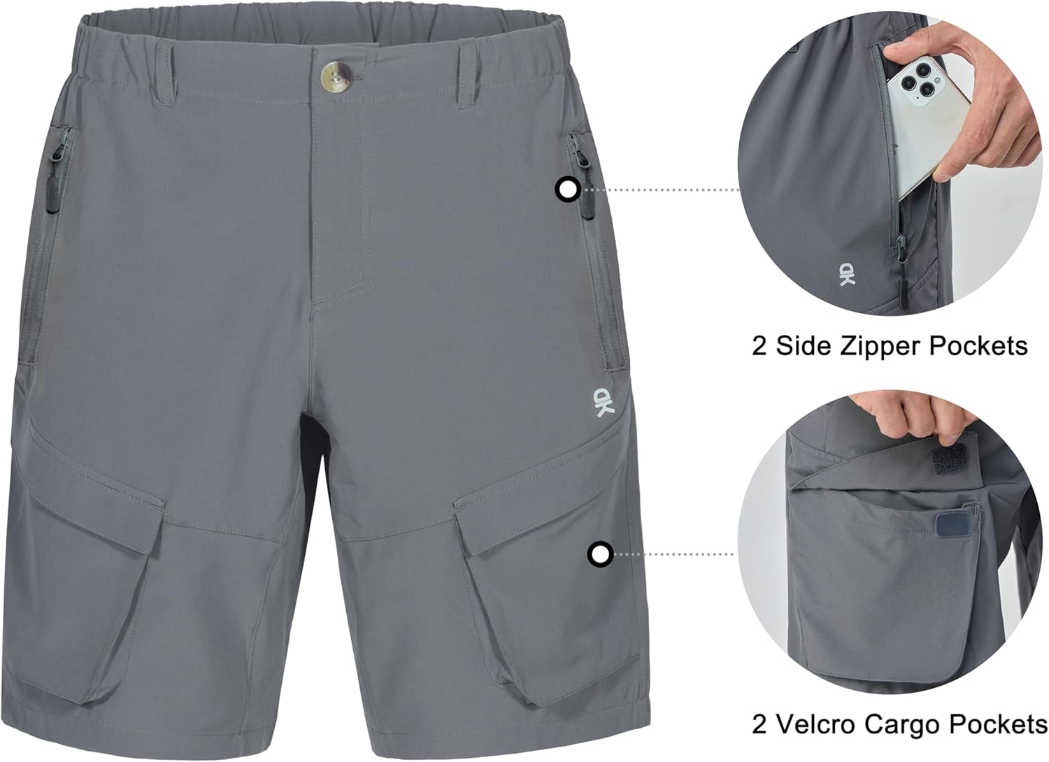 Little Donkey Andy Men's Stretch Quick Dry Cargo Shorts for Hiking, Camping, Travel - Image 4