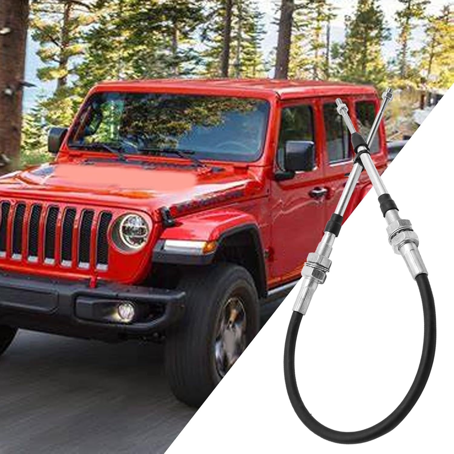 Transfer Case Cable Shifter Linkage, Replacement for Jeep Wrangler TJ 1997-2006-Only The 231 Transfer Case