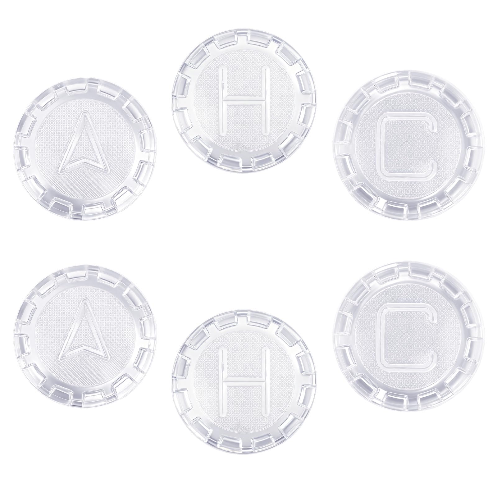 6pcs 80677 Faucet Index Buttons, Plastic Hot Cold Diverter Index Buttons Bathroom Shower Knobs Compatible with Midcor & Price Pfister Faucets (Transparent)