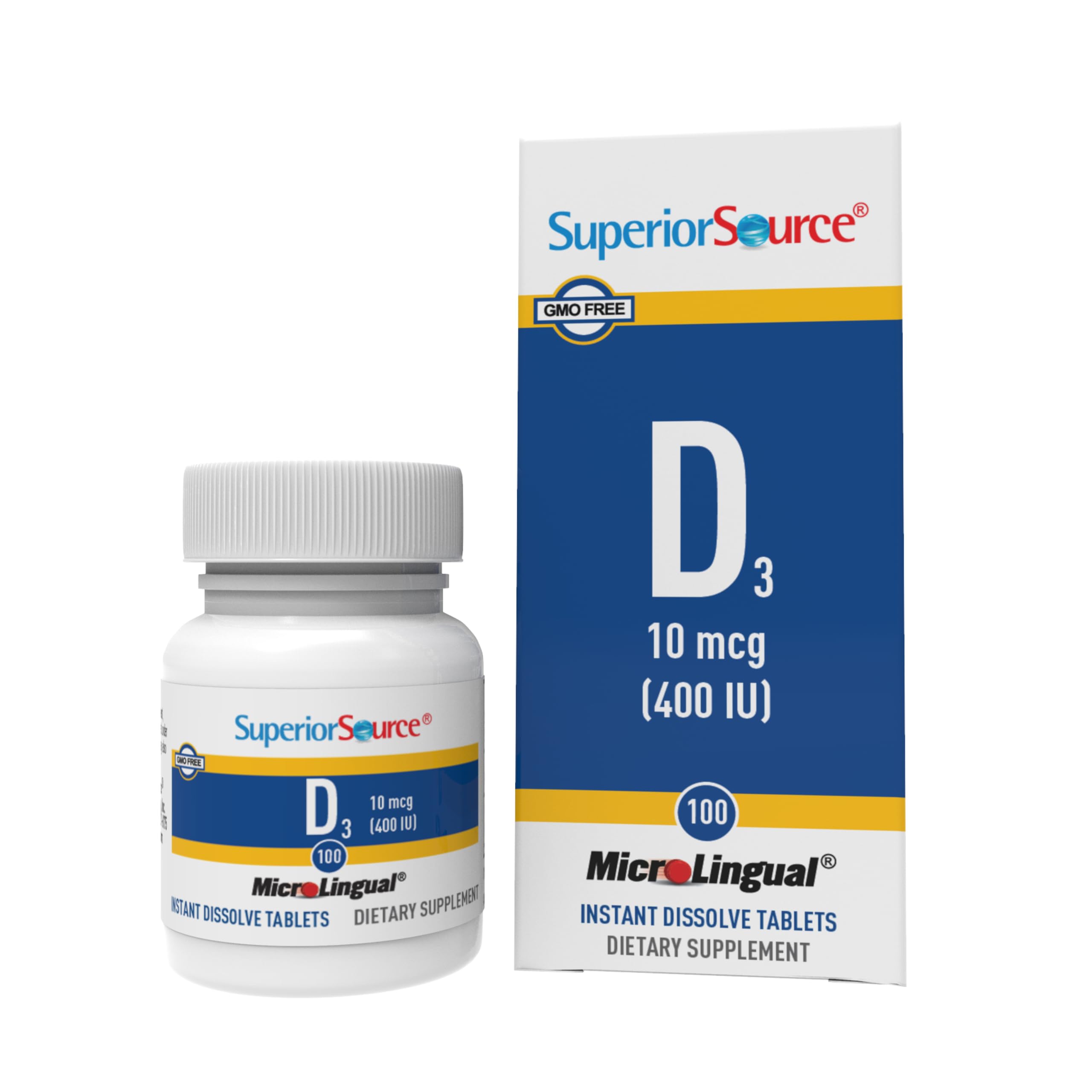 Superior Source Vitamin D3 400 IU, 100 Sublingual Tablets 100 Count (Pack of 1) 400 IU