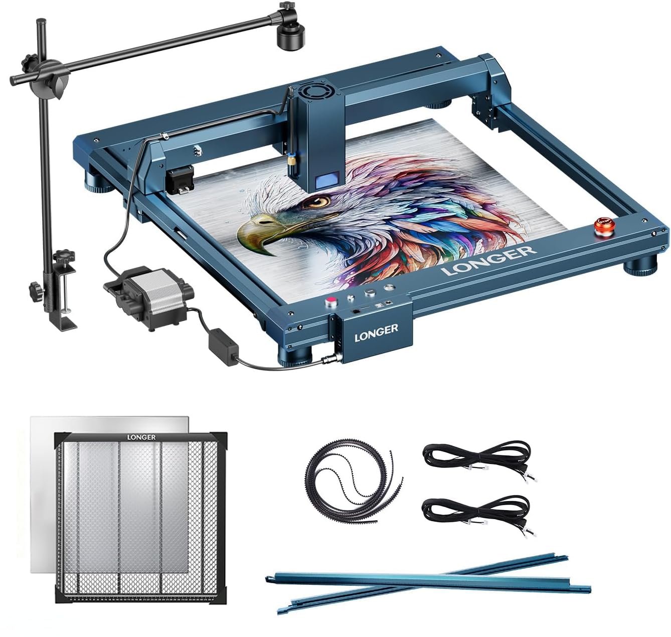 Longer B1 30W Laser Engraver with Air Assist, with Camera Kit, Auto Positioning & Capture,Y-Axis Extension,19.7"x 19.7" Honeycomb,Working Speed Up to 600MM/S, Recycled Claim Standard Blended