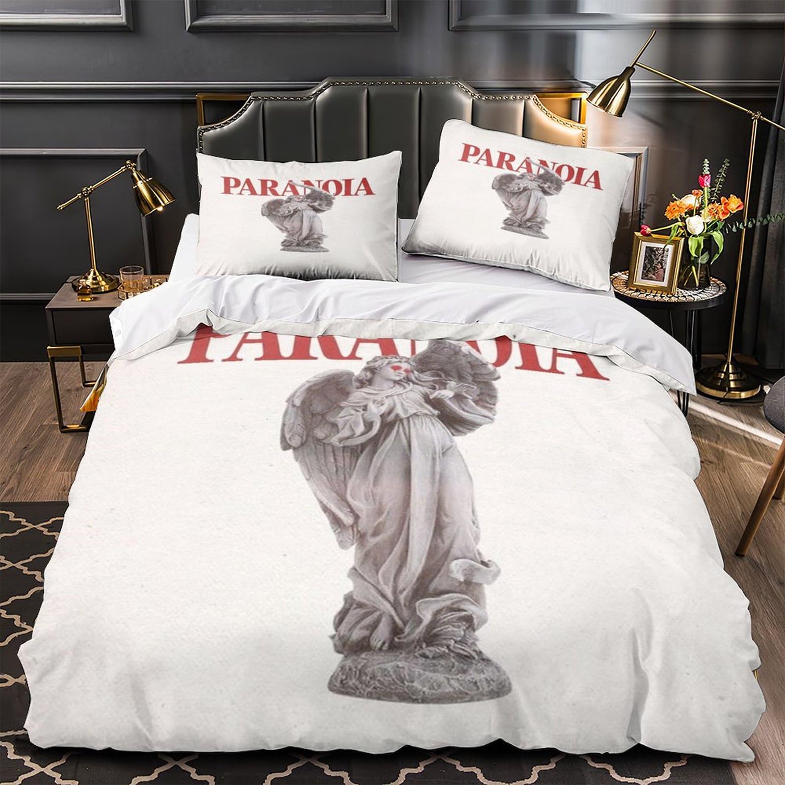 Housse de couette parure de lit ange 3D ensemble de literie microfibre king 220x240