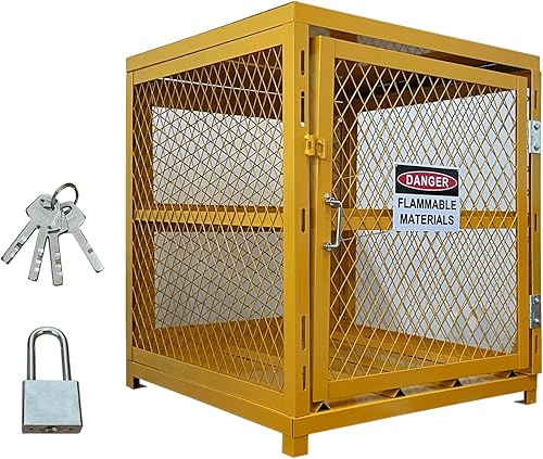 koxuyim Gabinete de cilindro de gas horizontal, gabinete de almacenamiento de cilindro horizontal de una sola puerta, acabado de capa de polvo