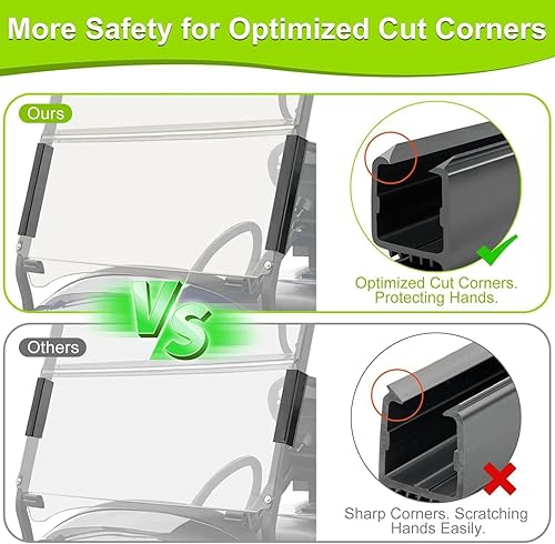 Miniatura 7 de Clips para parabrisas de carrito de golf, ajuste de banda de 1 x 1 pulgada, tubo para Club Car DS Club Car Precedent Tempo en adelante, carritos de