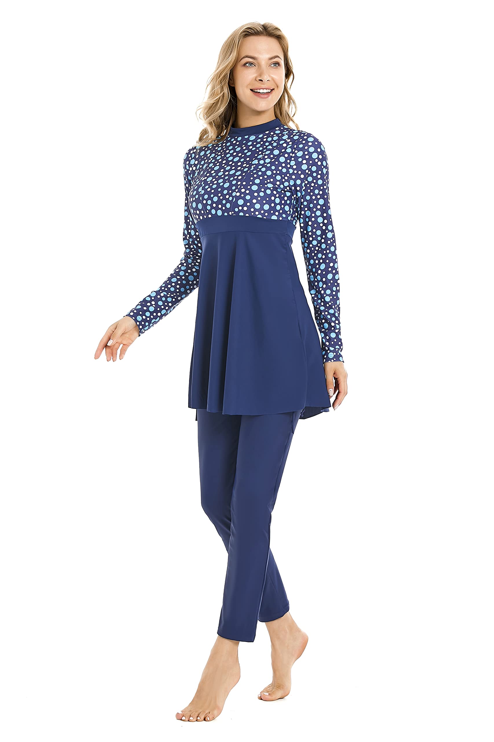 Costumi da Bagno Musulmani per Le Donne Costume Intero Islamico Burkini Modest Costume da Bagno a Maniche Lunghe Sportivo