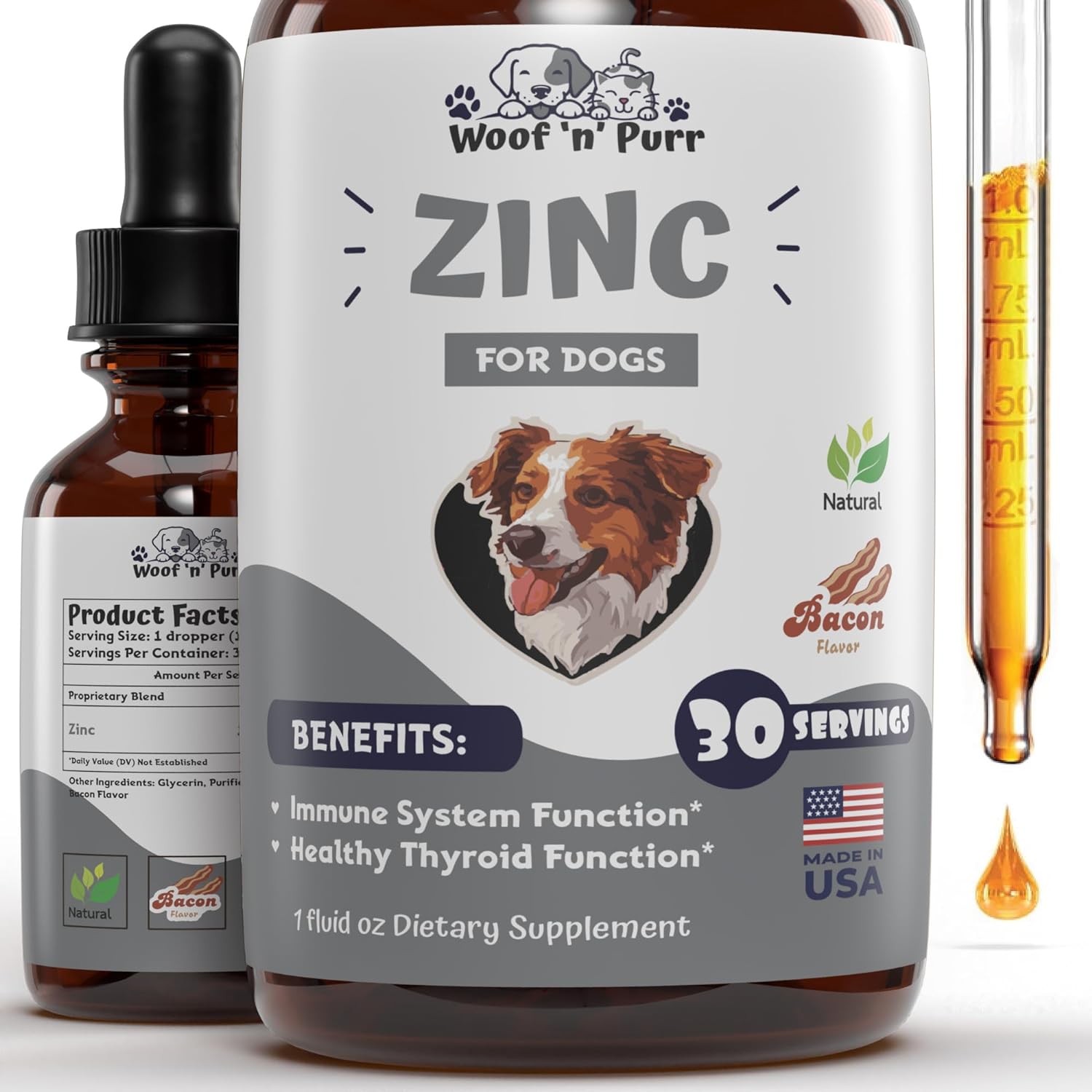 Zinc for Dogs Dog Zinc Supplement Helps to Support Healthy Skin, Coat, Immune