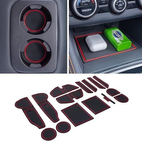 Vista 12 de JKCOVER Compatible con Subaru Crosstrek 2018, 2019, 2022, 2021, 2022, 2023, Subaru Impreza 2017-2023, accesorios de consola central, Negro -,Rojo