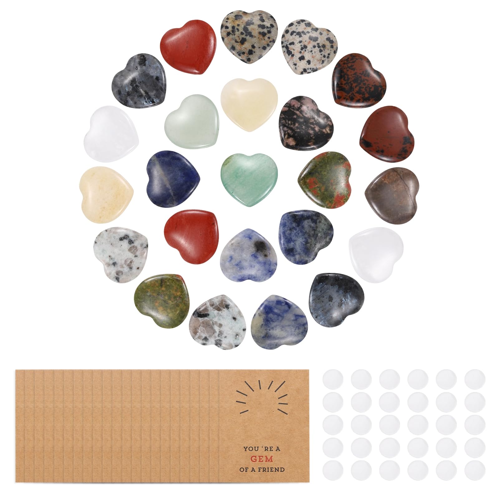Piedra preciosa pulida de amor para decoración de yoga y hogar 24 uds