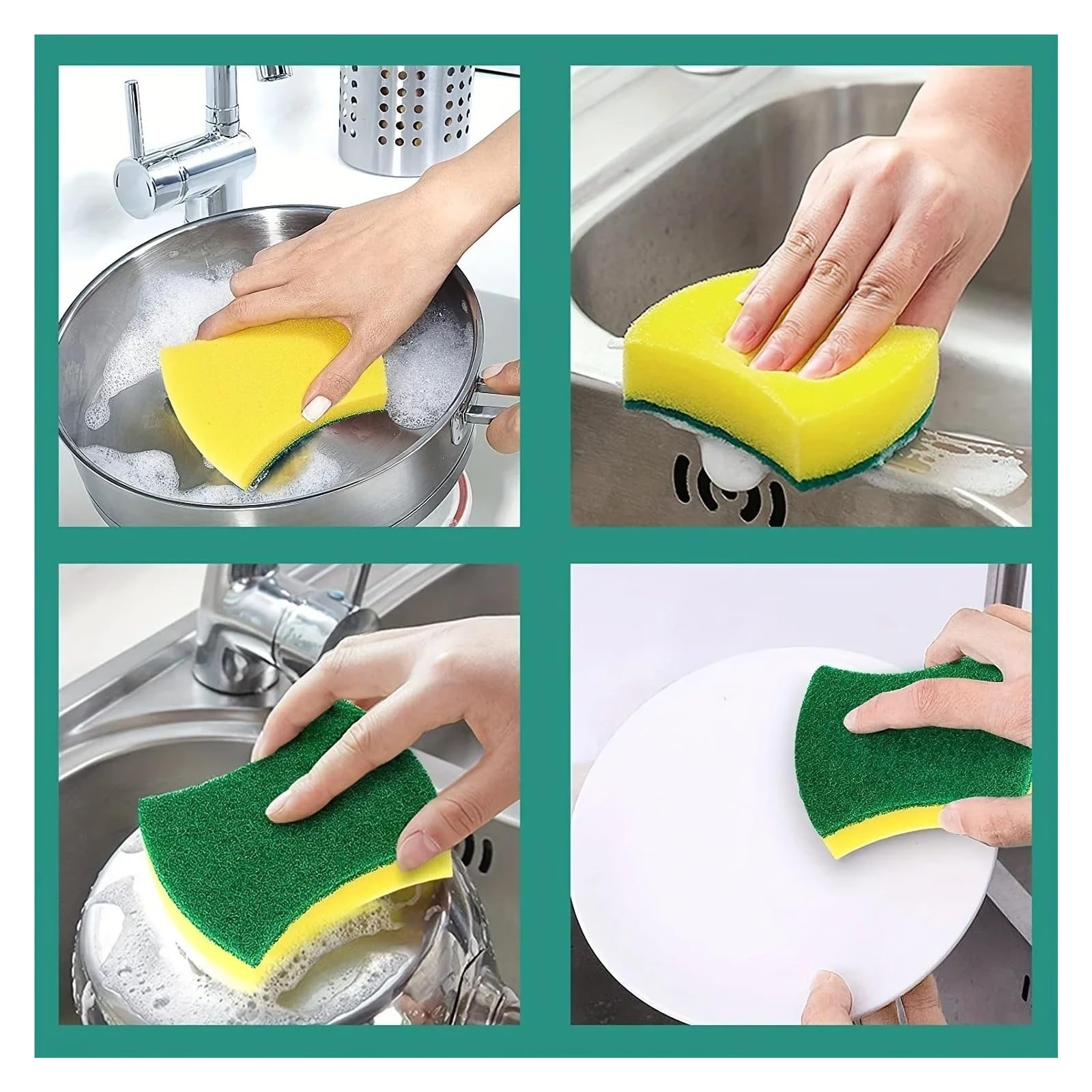 Juego de esponjas limpieza 16/32 piezas, estropajo duradero doble cara, perfecto for uso en la cocina y el hogar(32pcs)