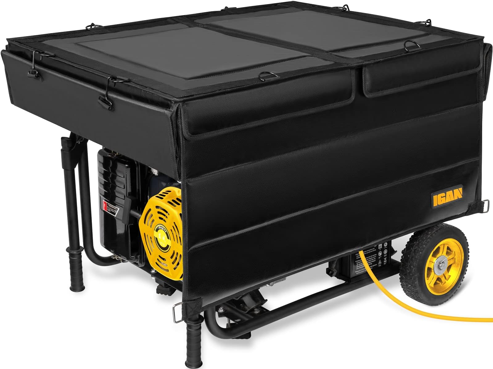 IGAN   Generator  Covers While Running, 100% Waterproof  Generator   Tent , Ultra Heavy Duty Tarpaulin Portable  Generator  Enclosure, All-Weather  Generator  Rain Shelter for Most 3500-12000w Generators, Black