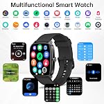 Smart Watch pour hommes femmes, Bluetooth Call Smartwatch avec AI La voix, 1.85" HD DIY Cadran Montre de fitness, Coeur Rate/SpO2/Steps/Sleep Surveiller, 100+ Modes sportifs, IP68 Montre imperméable pour Android iOS