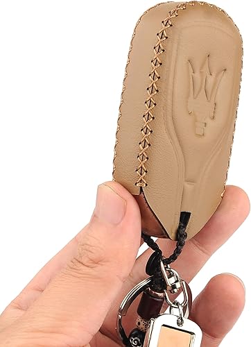 Miniatura 7 de Cadtealir Funda de piel italiana para llavero compatible con Maserati Ghibli, Levante, Quattroporte