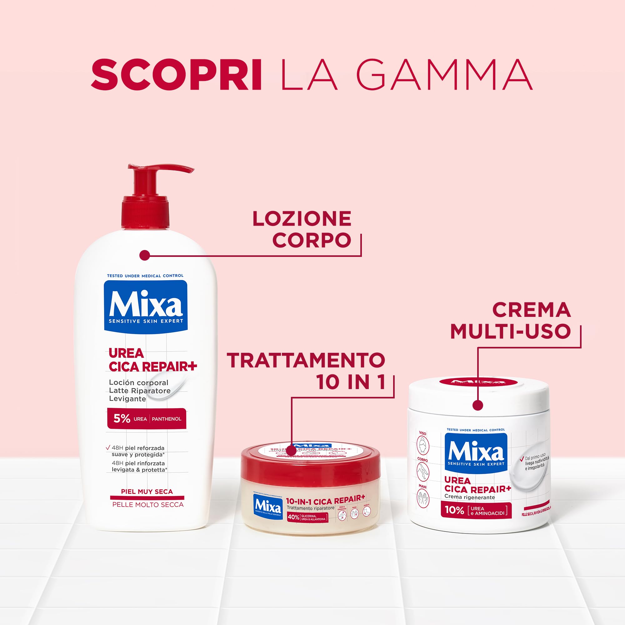 Mixa Trattamento Riparatore 10-in-1 Cica Repair+ 150 ml Idratazione Intensa Glicerina Urea Allantoina