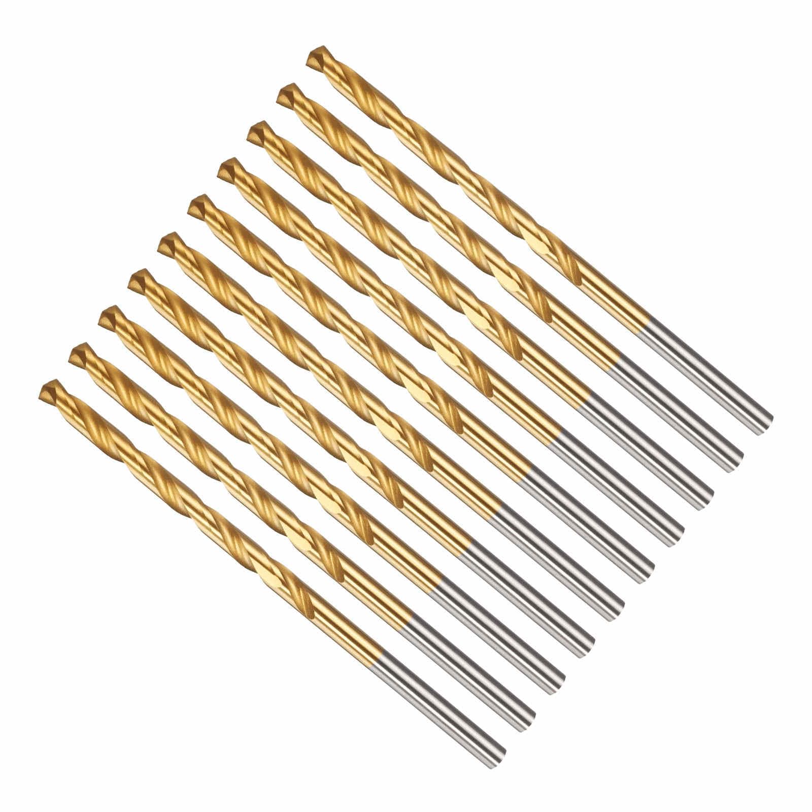 CoCud 4.8mm Drill Bit, 3/16" Cutting Diameter, 4341 HSS Jobber Bits TiN Coated 135° Cutting Angle