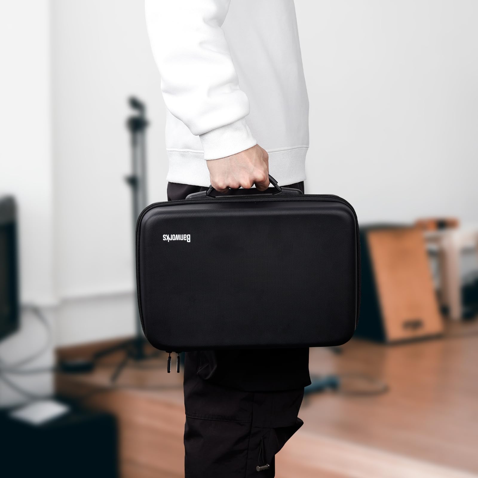 Banworks PU-Hartschalenkoffer passgenau für Elektron Digitone/Digitone II/Digitakt/Digitakt II/Syntakt, Synthesizer/Sampler Storage & Carry Controller Bag JT/HCQSNB-04 (nur Hülle, 1 Stück)