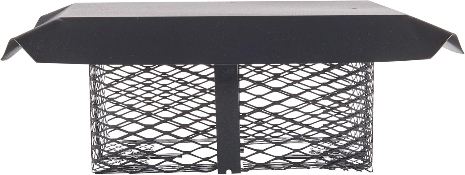 Shelter SCADJ-S Adjustable Clamp On Black Galvanized Steel Single Flue Chimney Cap,Small