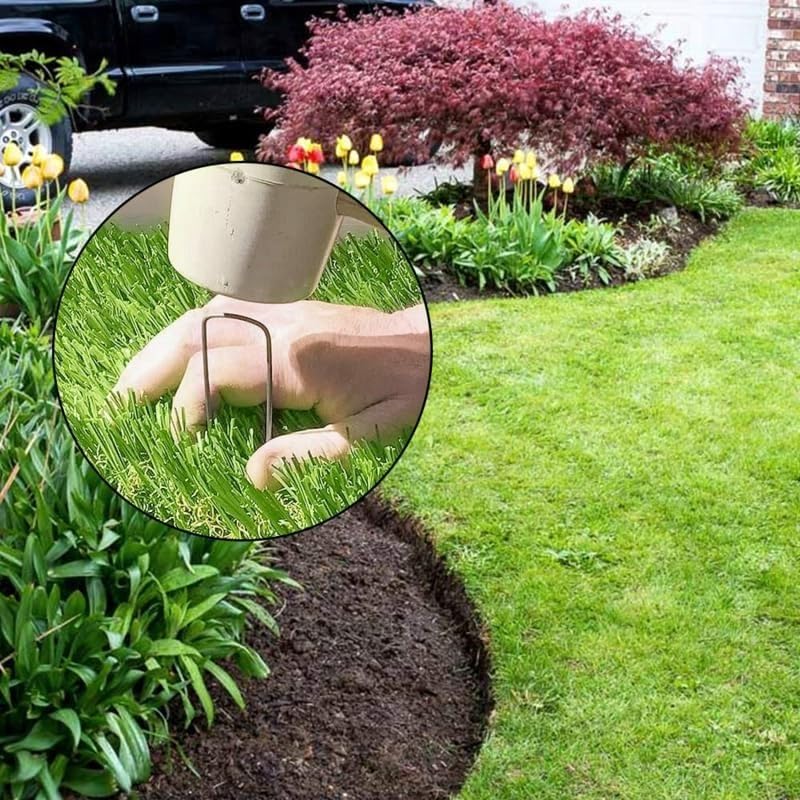 Sujeción de Tejido de Maleza en Forma de U, 40 Piezas/Paquete de Clavijas de jardín de Metal Plateado en Forma de U, Grapas for jardín, Clavos for el Suelo, película