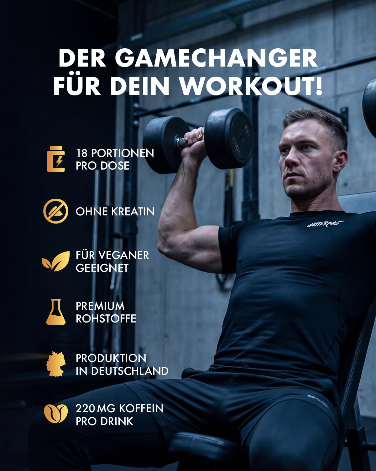Götterpuls MAX Pre Workout 396g Pulver Wassermelone-Limette | Mit 8.000mg L-Citrullin-Malat & 5.000mg AAKG – 220mg Koffein pro Portion – Für Kraftsport – Vegan – 18 Portionen