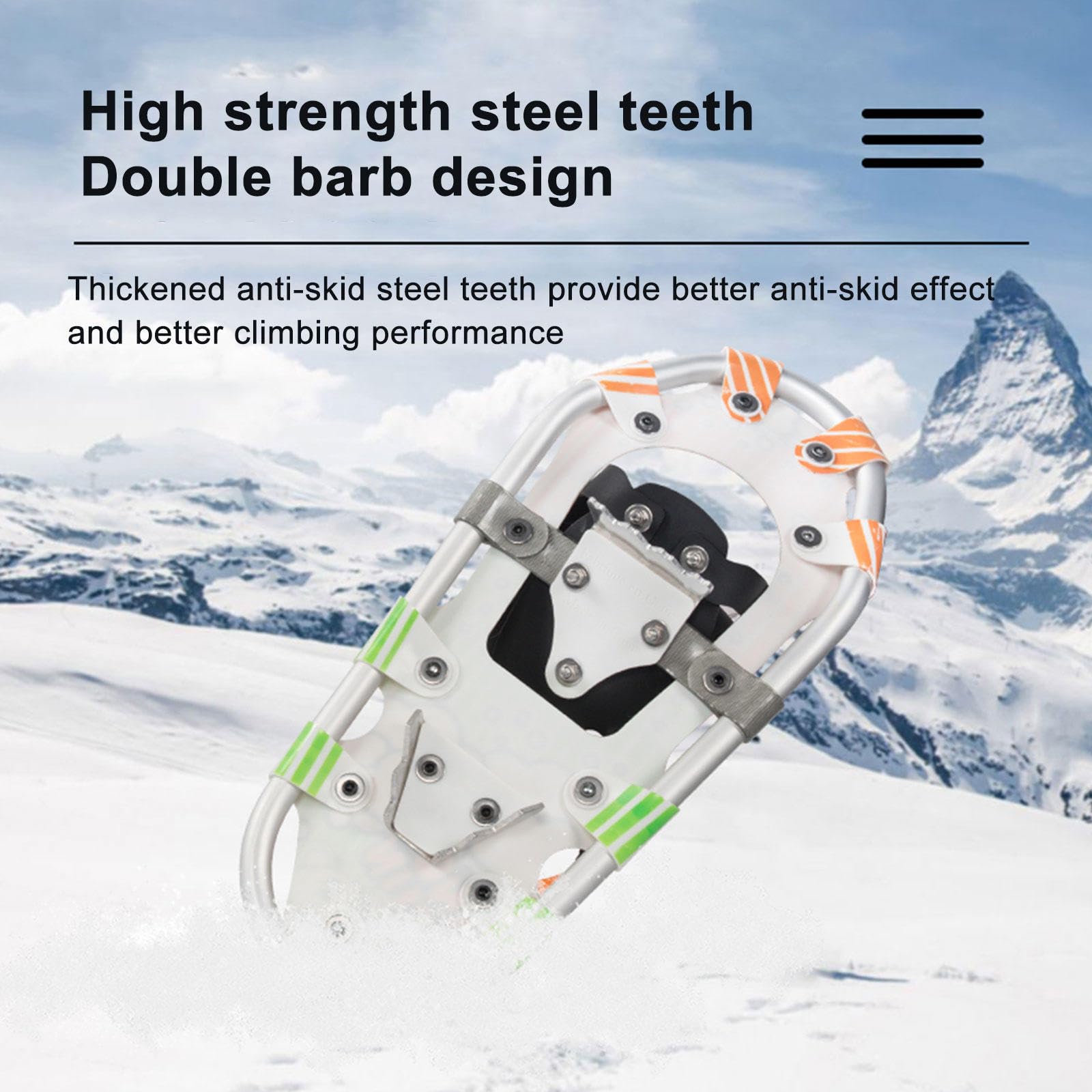 Raquettes à Neige pour Enfants, Chaussures à Neige Tout Terrain Légères en Alliage D'aluminium avec Fixations Réglables pour Garçons et Filles Jusqu'à 100 LB