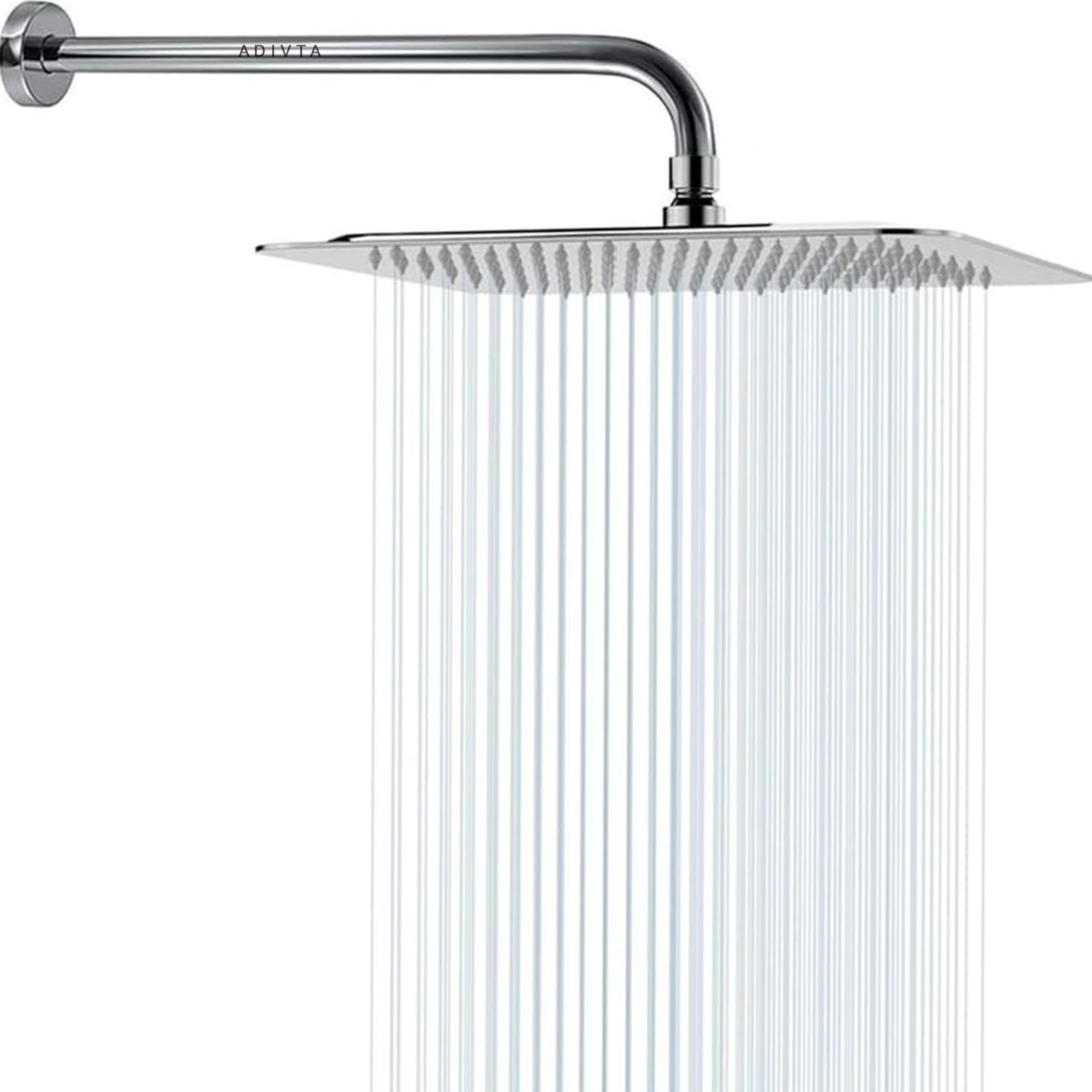 Adivta® 304 Grade Stainless Steel Square Shower Head For Bathroom/Rain & Mist Overhead Shower. Pack of 1 (Chrome Finish). (6X6 SHOWER +18 INCH LONG J BEND) (B0CSDS7D93) Amazon Price History, Amazon Price Tracker