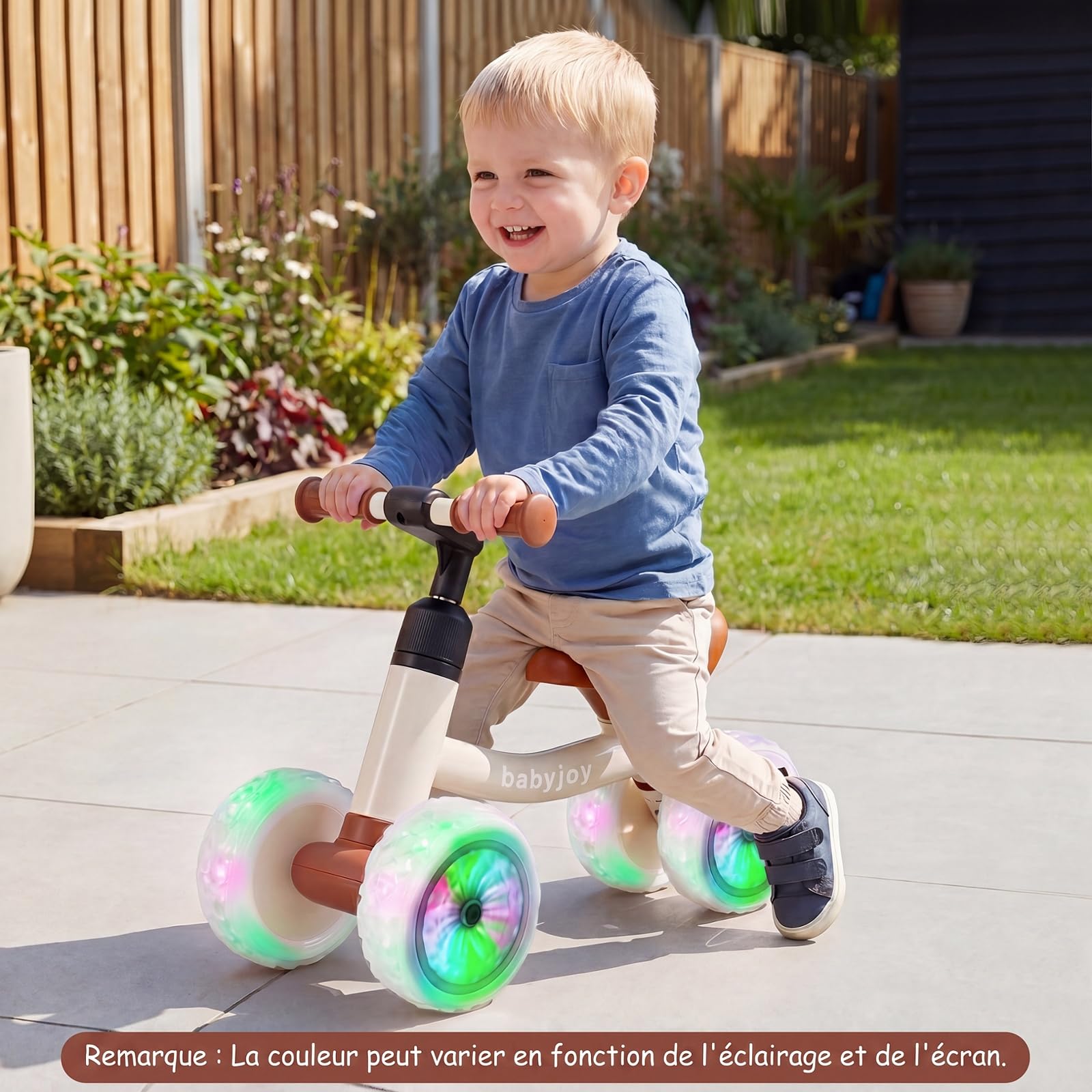 COSTWAY Draisienne Bébé 1-3 Ans avec 4 Roues Lumineuses, Cadeau