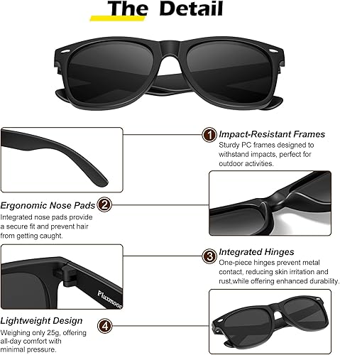 Miniatura 5 de 4 lentes de sol polarizados a granel, translúcidos coloridos neón de los años 80, lentes de sol retro elegantes unisex para jóvenes, hombres y