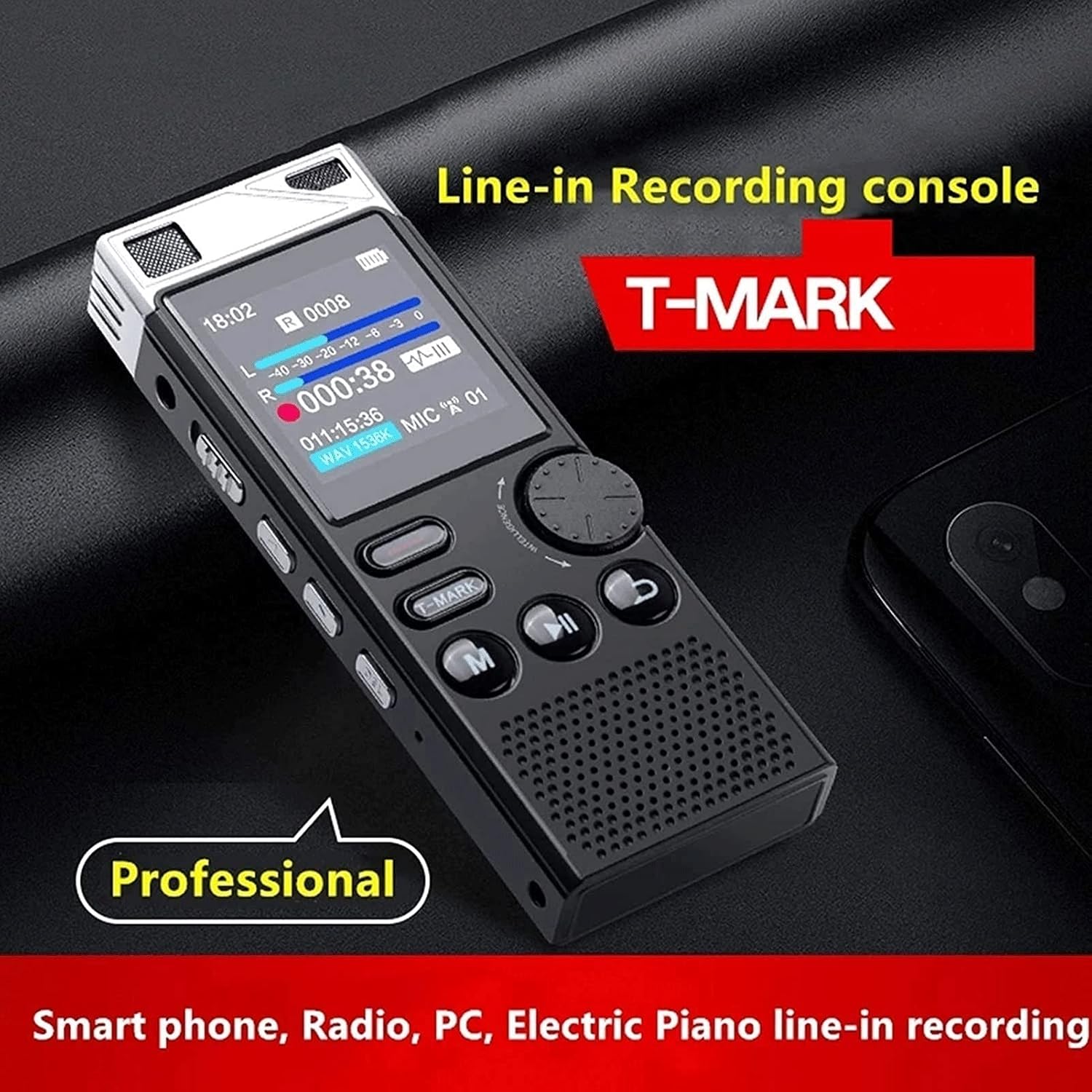 Digital Voice Recorder 8GB, USB Voice Activated Dictaphone, MP3 Player, Audio Recording Device, Built-in Microphone and Speaker for Lectures, Meetings *MISSING accessories *