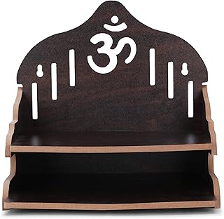 4OUR FAITH Wooden Wall Mounted Hanging Puja Temple|Wooden Mandir| Pooja Stand |Pooja Mandir for Home& Office|Temple for Festivals| Gifting Purpose
