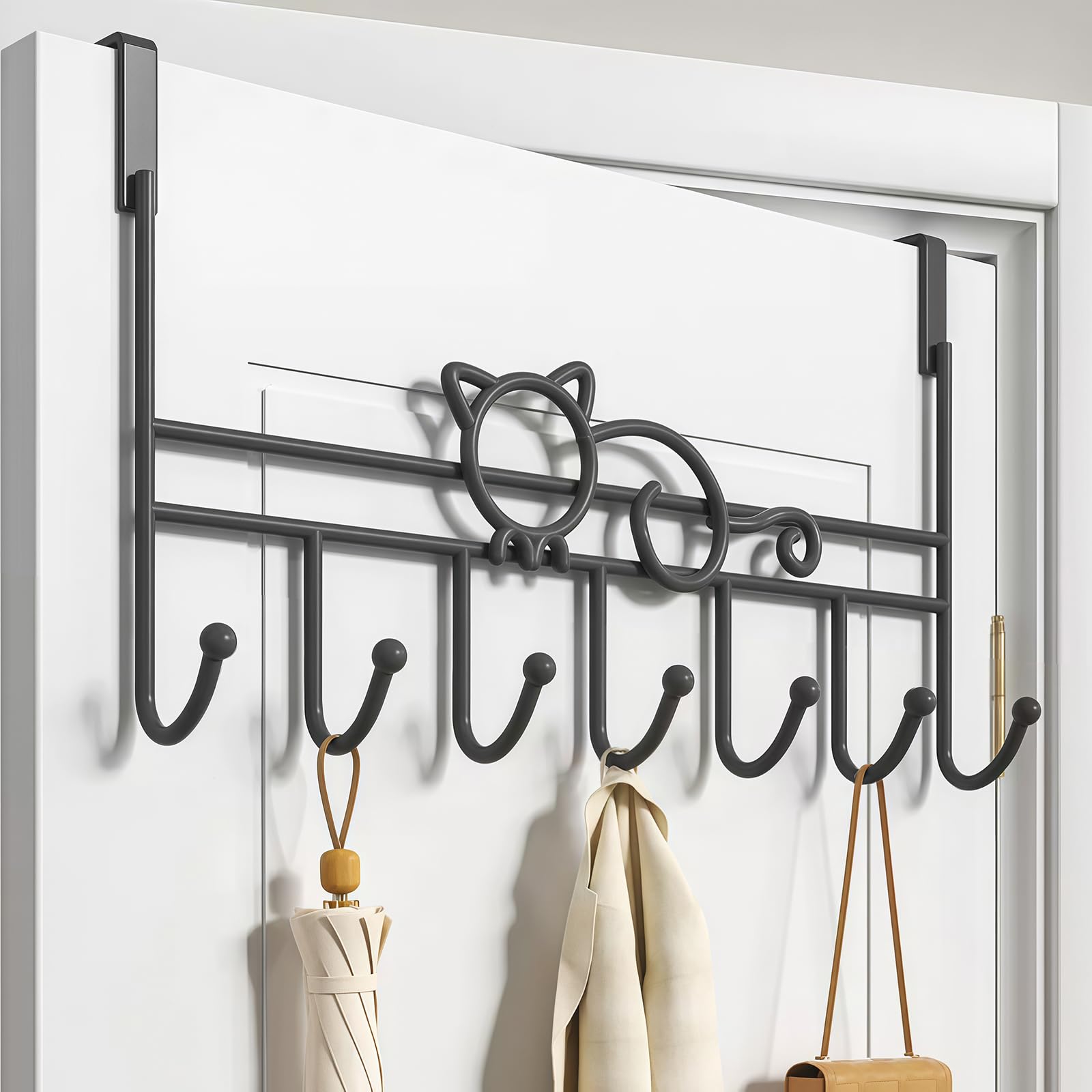 Wbdxwb Black Over The Door Hook, Over Door Hanger For Coat, Towel, Bag, Robe (1 Pack, )