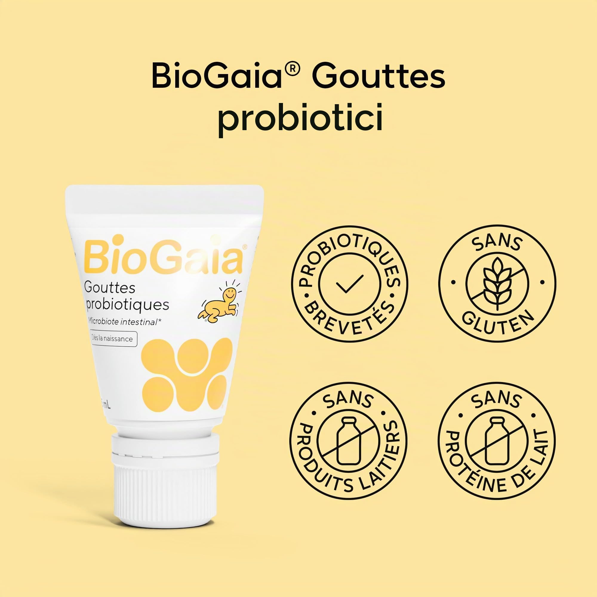 BioGaia Gocce probiotiche per neonati e neonati | Equilibrio della flora intestinale | Integratore alimentare a base di probiotici | Contiene L. reuteri Protectis | Flacone da 5 ml – Confezione da 2