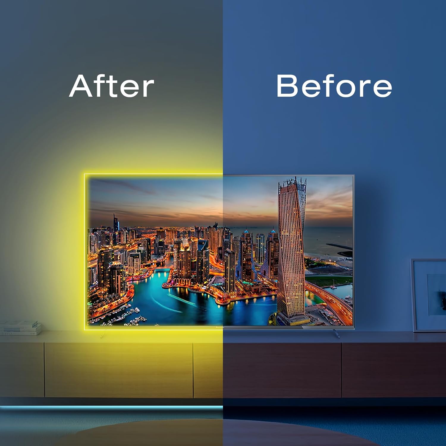 hyrion 100ft LED Strip Lights, Ultra Long SMD 2835 Led Lights Strip with 44 Key Remote,24 Volt Dimmable RGB Color Changing Tape Lighting for Bedroom,Living Room,Home Decor(44 Key Remote+50ft*2)