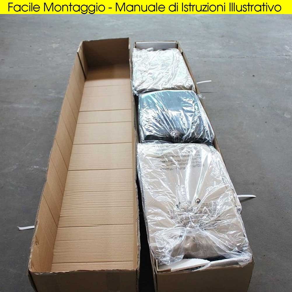 Bakaji Gazebo da Giardino 3x3 Mt Struttura in Alluminio con Copertura Telo 450 gr/mq Ghiaccio con Spalmatura Anti-UV. Antipioggia, completo di 4 Zanzariere e 4 Teli Laterali