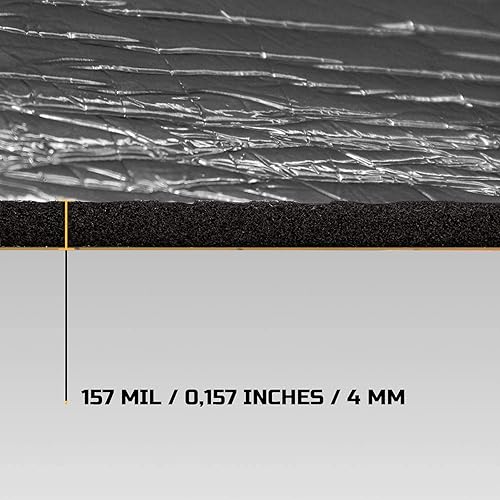 Miniatura 3 de Siless Revestimiento de 157 mil (0.157 in) 51 pies cuadrados con acabado de papel de aluminio para automóvil, amortiguador de sonido y aislamiento