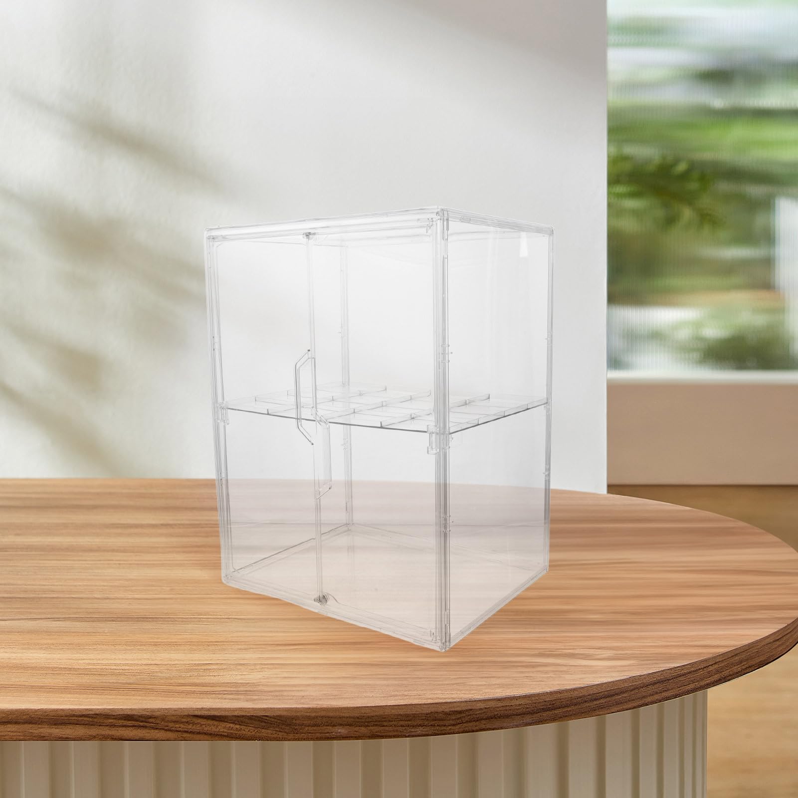 PRETYZOOM Babyflaschen Aufbewahrungsregal aus Acryl mit 2 Ebenen und Doppelten Türen Modernes Design Verhindert Wasseransammlungen für Badezimmer und Babyzimmer