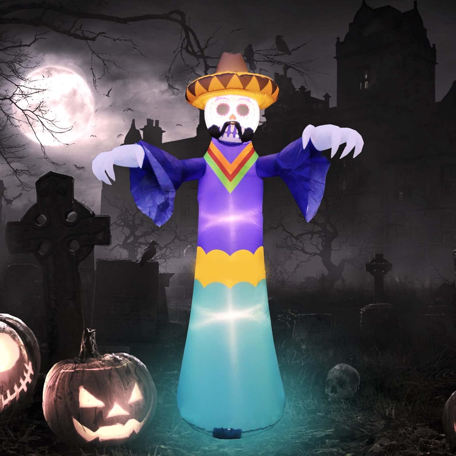 Amazon.com: 8Ft Day of The Dead Inflatable Decorations,Outdoor Scary ...