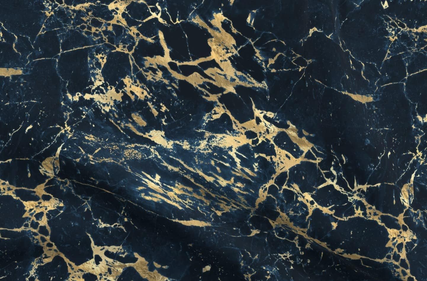 Spoonflower Fabric - Navy Blue and Yellow Non Metallic Marble Effect Faux Stone Look Printed on Minky Fabric Fat Quarter - Sewing Baby Blankets Quilt Backing Plush