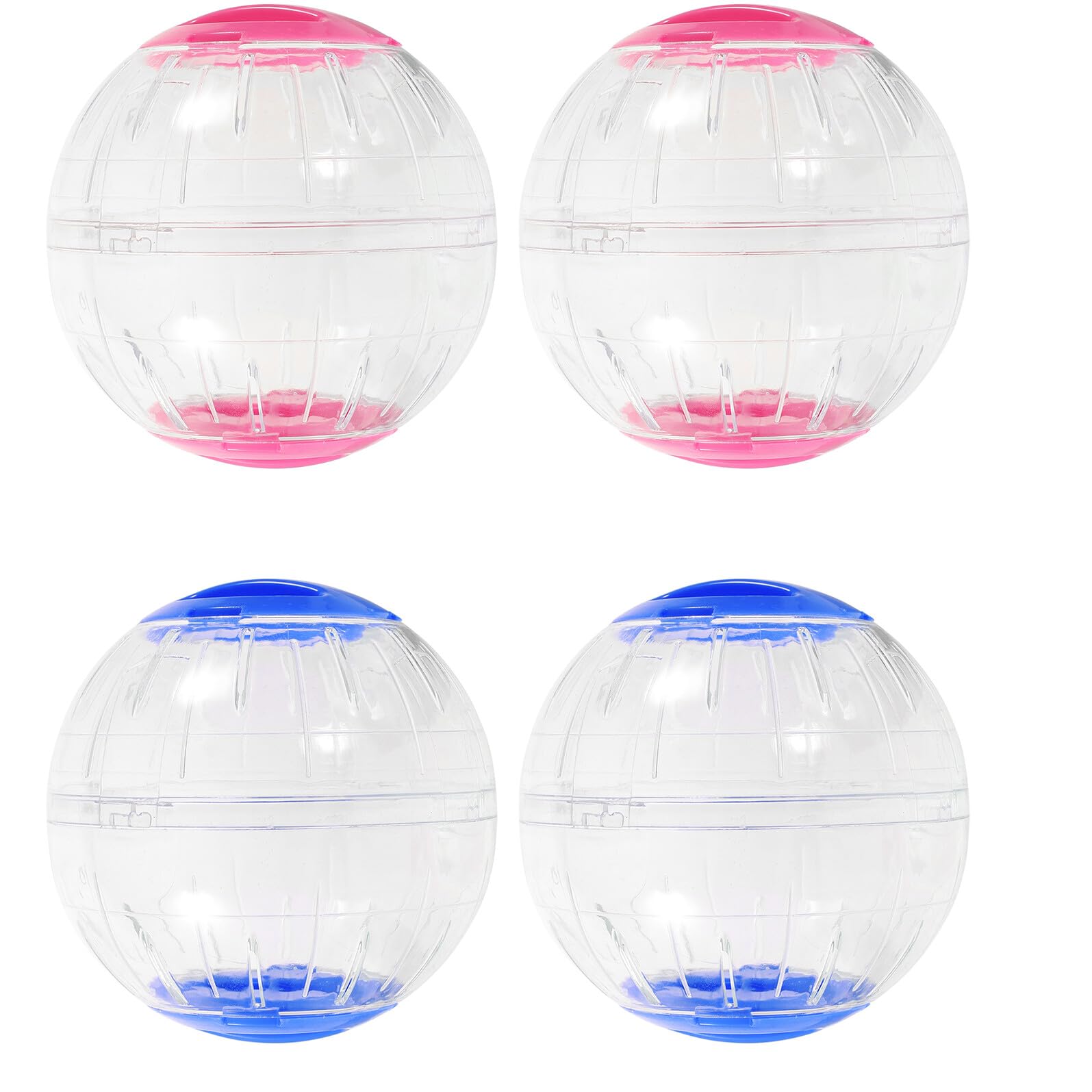 Gadpiparty 4 Piezas Bolas de Ejercicio Transparentes para Hámster Unidades Ruedas Silenciosas para Roedores Pequeños Juguetes Seguros para Jaulas de Jerbo Cobaya y Ratón