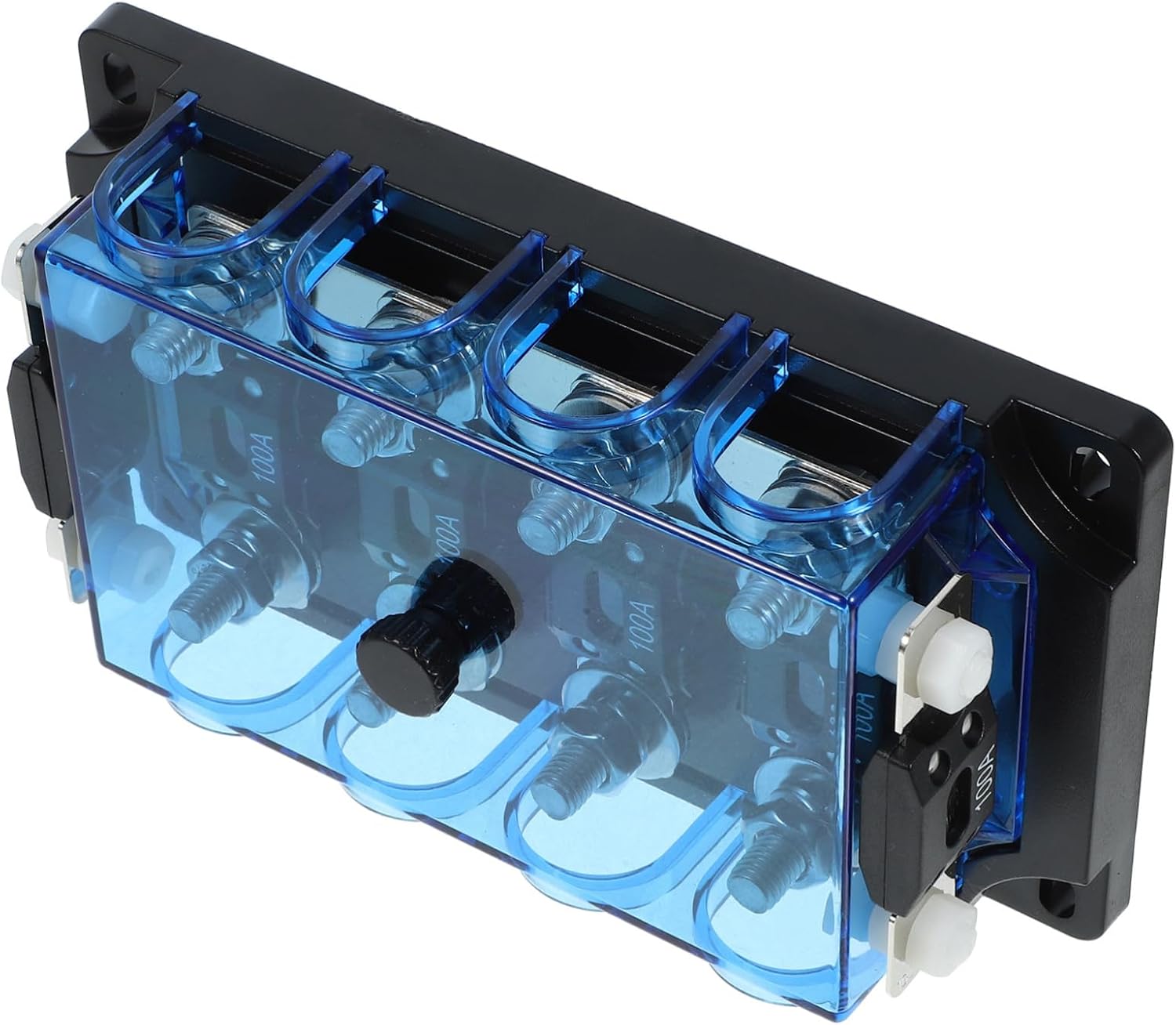 ERINGOGO Automotive Fuse Holder Block Four Circuit Connections Easy Installation for Cars and Motorcycles Includes Two Spare Fuses for Reliable Electrical Protection