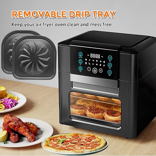 Miniatura 6 de Bandeja de goteo para freidora de aire PowerXL, 2 bandejas de goteo de aceite antiadherentes mejoradas, bandeja de goteo para horno de 6 cuartos de