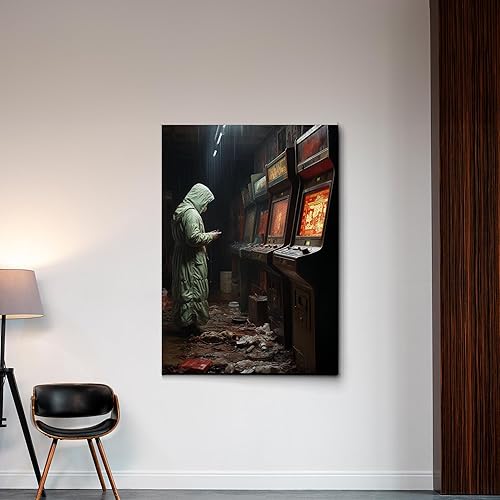Miniatura 4 de Ghost in an Abandoned Arcade, Nostalgia Poster, Art Poster Print, Dark Academia, Gothic Retro., Canvas Prints, Wall Decor
